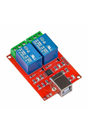 2 Kanal Usb Röle Kontrol Modülü Bilgisayardan Cihaz Açma Kapama Hid Usb