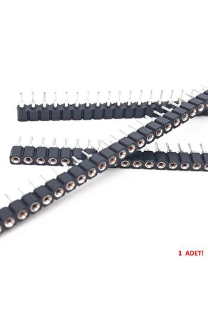 1x40 Pin Precision Dişi Header Tek Sıra 2.54mm 180 Derece Yuvarlak Kırılabilir Bölünebilir