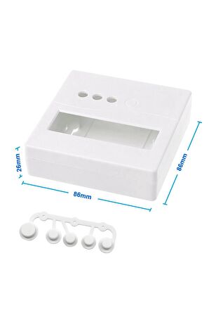 Plastik Proje Kutusu 86x86mm Beyaz Duvara Yüzeye Montaj Tip 1602 Lcd 3 Buton Elektronik Devre
