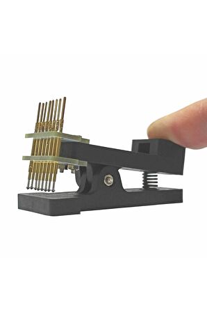 8 Pin Programlama Aparatı 2.54mm Pogo Pin Yaylı Mandal Klips Seri Üretim Entegre Hızlı Prog.