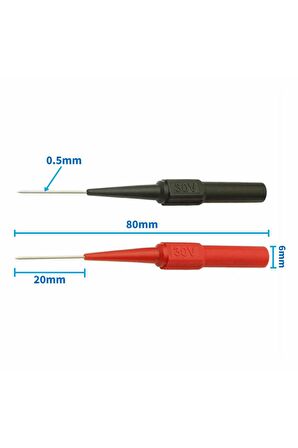 2 Adet Iğne Tip Multimetre Test Prob Ucu 30v 1a Banana Uyumlu Izoleli Paslanmaz Çelik Ölçüm Pini