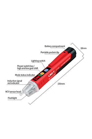 Unı-t Ut12d Temassız Ac Voltaj Gerilim Elektrik Algılayıcı Dedektör