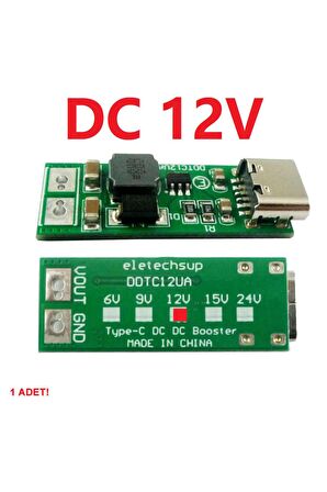 Type C Usb 5v To 12v Boost Modül 9w Dc Voltaj Yükseltici