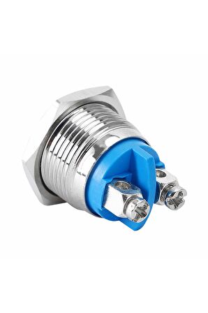 16mm Metal Panel Montaj Yuvarlak Kafa Push Buton No Dc 6a 12v Ac 3a 250v Ip67 Su Geçirmez Düğme