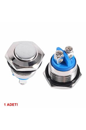 16mm Metal Panel Montaj Yüksek Kafa Push Buton No Dc 6a 12v Ac 3a 250v Ip67 Su Geçirmez Düğme