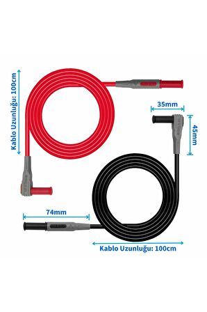 1 Çift P1033 Multimetre Probu 4mm Banana Tip Soket 1000v 10a Catııı 1 Mt Kablo Voltmetre Avometre