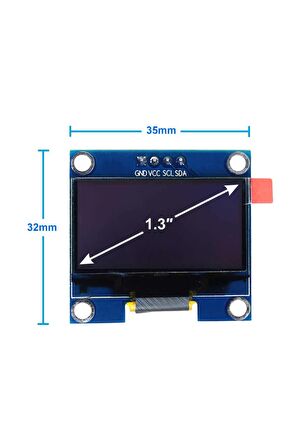 1.3 Inch I2c Mavi Oled Lcd Modül Ssh1106 Dc 3.3v 5v 128x64 Pixel Grafik Lcd Display Ekran