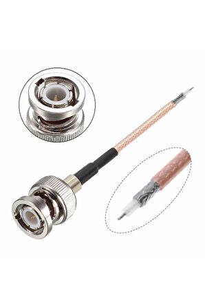 50cm Rg316 Bnc Erkek Erkek Kablo 50ohm Koaksiyel Uzatma Bağlantı Kablosu