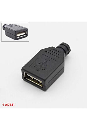 Kutulu Usb Type A Dişi Soket Usb 2.0 4 Pin Plastik Kapak Dıy Tip Elektronik Cihaz Usb Port