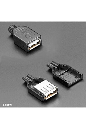 Kutulu Usb Type A Dişi Soket Usb 2.0 4 Pin Plastik Kapak Dıy Tip Elektronik Cihaz Usb Port