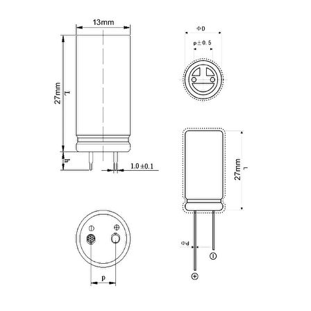 10f 2.7v Süpercap 10x25mm Dıp Süper Kapasitör Enerji Depolama Güneş Rüzgar Akü Batarya Güç Kaynağı
