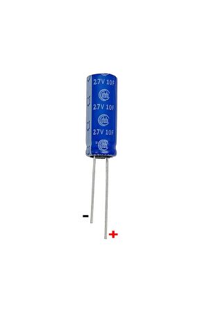 10f 2.7v Süpercap 10x25mm Dıp Süper Kapasitör Enerji Depolama Güneş Rüzgar Akü Batarya Güç Kaynağı