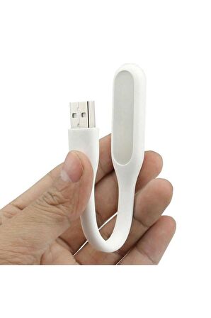 Usb Led Lamba 15cm Beyaz Renk Işık Portatif Taşınabilir Gece Lambası Masa Aydınlatma Kamp Pc