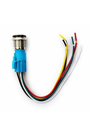 16mm Ledli Kablolu Latch Tip Metal Button 12v 16mm 1no 1nc Spdt On Off Su Geçirmez Paslanmaz Çelik