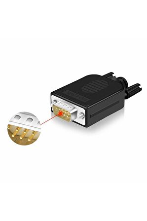 Kutulu DB9 Erkek Konnektör 9 Pin D-Sub Seri Port Terminal Adaptör RS232 RS485