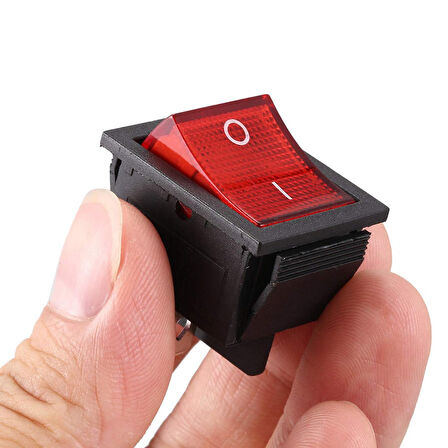 16A 250V On/Off Anahtar Latch 4 Pin Buton Yüksek Akım Kcd4 Led Işıklı Switch Panel Tip Montaj Kutu