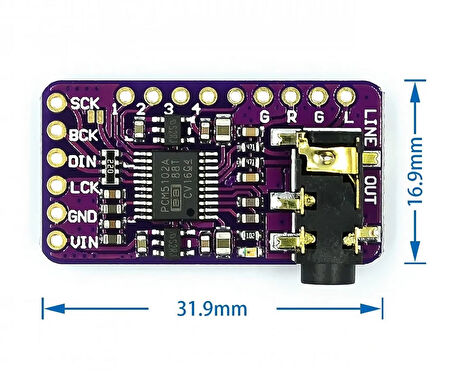 PCM5102A DAC Modül IIS Ses Kartı Müzik Üretici Dijital Analog Dönüştürücü Raspberry Pi Esp32