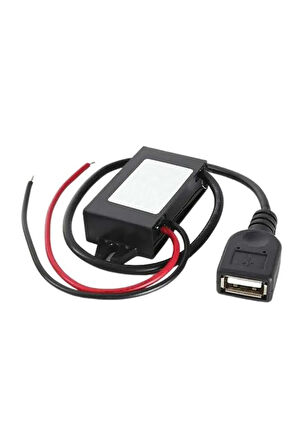 12V/24V to USB-A 5V 3A Modül F35J5V3A 30cm Type A Usb Kablolu Su Geçirmez Şarj Telefon Voltaj Düşür