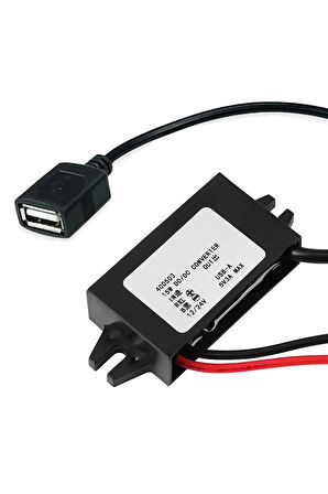 12V/24V to USB-A 5V 3A Modül F35J5V3A 30cm Type A Usb Kablolu Su Geçirmez Şarj Telefon Voltaj Düşür