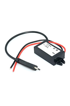 12.2V/24V to TYPE-C 5V 3A Modül F35J5V3A 30cm Usb Kablolu Su Geçirmez Şarj Tel Voltaj Düşürücü Güç