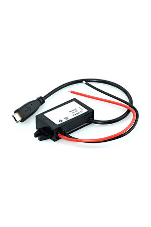 12.2V/24V to TYPE-C 5V 3A Modül F35J5V3A 30cm Usb Kablolu Su Geçirmez Şarj Tel Voltaj Düşürücü Güç