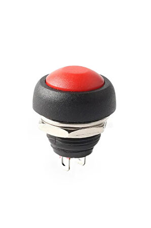 12mm PBS-33B 2 Pin Push Buton Kırmızı ON OFF 1A 250V Mini Yuvarlak Su Geçirmez Anahtar Momentary Sw