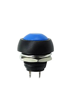 12mm PBS-33B 2 Pin Push Buton Mavi ON OFF 1A 250V Mini Yuvarlak Su Geçirmez Anahtar Momentary Switc