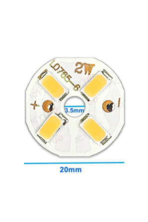 5730 6V 2W 20mm Beyaz 4 Ledli Modül Aluminyum Pcb Lamba Halka Led Aydınlatma Işık