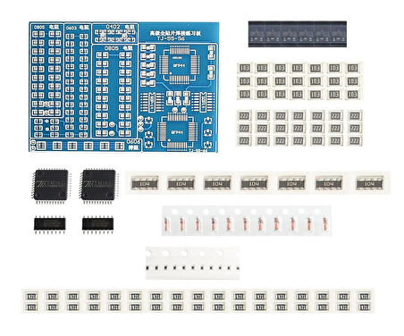 Smd Lehim Öğrenme Seti 77 Parça Smt Elektronik Eğitim Kiti Deney Pratikleme Kartı Qfp44 Sop16