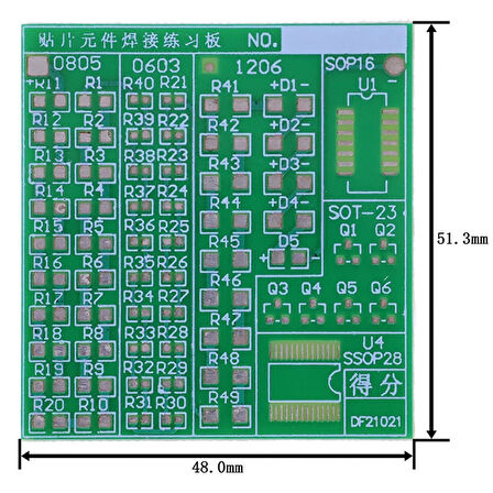 Smd Lehim Öğrenme Seti 62 Parça Smt Elektronik Eğitim Kiti Deney Pratikleme Kartı Sop14 0603 0805