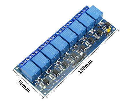 8 Kanal DC 12V Röle Modül AC 250V DC 30V 10A Optokuplör İzolasyonlu Girişler Elektronik Anahtar