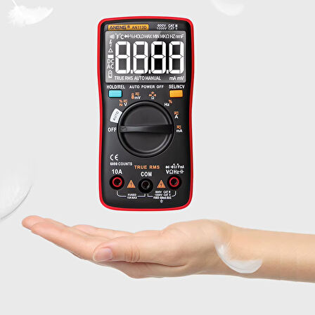 Aneng AN113D Dijital Multimetre Otomatik Algılama True-Rms NCV Voltmetre Ampermetre AC DC Voltaj Ak