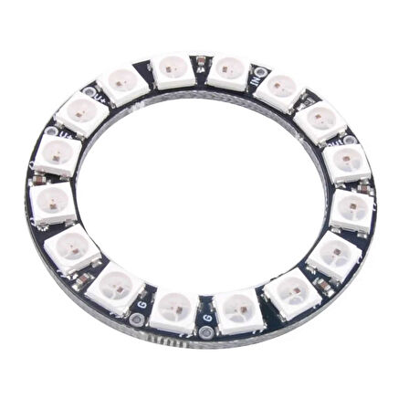 16 Bit NeoPixel Halka Ring WS2812B 5050 Rgb Led Modül 16’lı Dijital Adreslenebilir Lamba Programlan