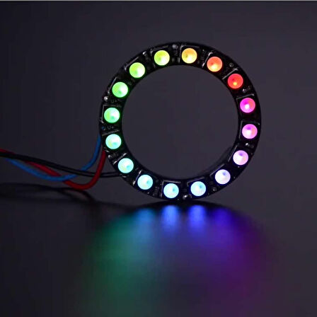 16 Bit NeoPixel Halka Ring WS2812B 5050 Rgb Led Modül 16’lı Dijital Adreslenebilir Lamba Programlan