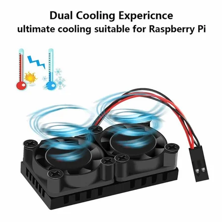 Raspberry Dual Fan Set Pi 4 3 B B+  2 Adet 9mm Alüminyum Blok Çift Soğutma Fanı Isı Emici Dağıtıcı