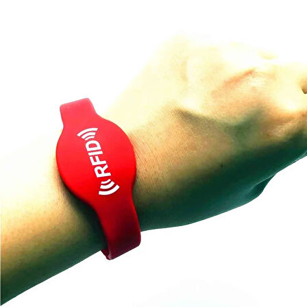 13.56Mhz Rfid Manyetik Bileklik Kırmızı Su Geçirmez Silikon Proximity Göstergeç 13.56 Mhz Kapı Geçiş