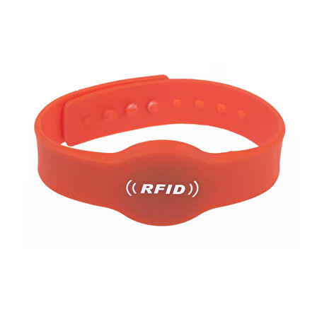13.56Mhz Rfid Manyetik Bileklik Kırmızı Su Geçirmez Silikon Proximity Göstergeç 13.56 Mhz Kapı Geçiş