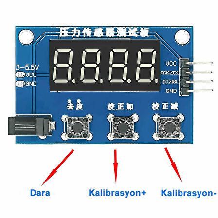 HX711 Gösterge Modülü Elektronik Tartı 5/10 Kg Ağırlık Sensör Hassas Ölçüm Dijital Ekran Load Cell
