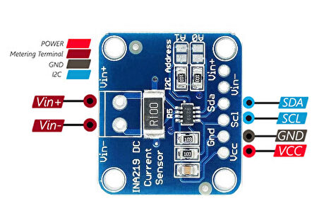 INA219 Dc Voltaj Akım Güç İzleme Sensör Modülü Çift Yönlü 26V 3A IIC Haberleşme 12 Bit Yüksek Hassas
