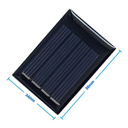 Güneş Pili 2V 50mA 34x50mm Solar Fotovoltaik Hücre Elektrik Üretici Panel Modül Pil Akü Batarya 