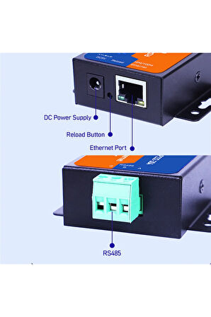 USR-TCP232-304 Rs485 to Ethernet Çevirici Modül Metal Kutu Endüstriyel Tip Seri Port Sinyal Çevirici