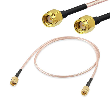 RG316 20cm Rp Sma Erkek (Dişi/Dişi) Kablo RF Uzatma Kablosu Altın Kaplama Soket 0-6GHz Wi-Fi Anten