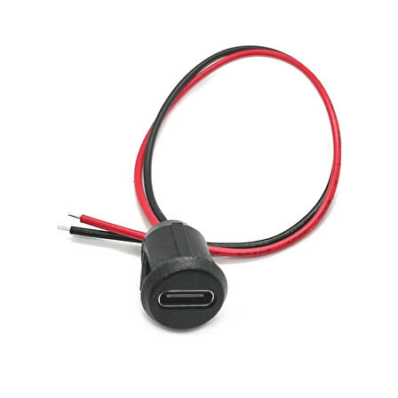 Type C Panel Montaj Dişi Soket 2 Pin 15cm Kablolu Uzatma USB 3.1 Konnektör Araba Kamera Oyuncak