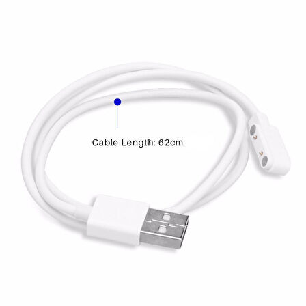 Usb 2 Pin Pogo Kablo Akıllı Saat Manyetik Sabitleyici Şarj Kablosu GT88 GT68 KW08 KW18 KW88 KW98 K99