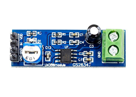 LM386 Ses Kuvvetlendirici Modül DC 5V / 12V Mono Ayarlanabilir Ses Yükseltici Mikrofon Amfi Amfilik
