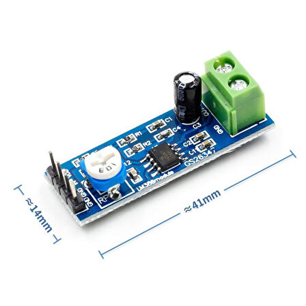 LM386 Ses Kuvvetlendirici Modül DC 5V / 12V Mono Ayarlanabilir Ses Yükseltici Mikrofon Amfi Amfilik