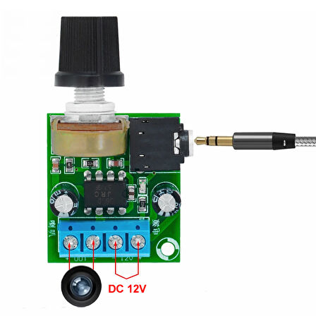 LM386 Ses Kuvvetlendirici Modül DC 5V / 12V Mono Ayarlanabilir Ses Yükseltici Mikrofon Amfi Amfilik