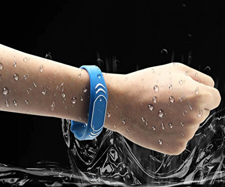 125Khz Rfid Manyetik Bileklik Mavi Su Geçirmez Silikon Proximity Göstergeç 125 Khz Kapı Geçiş