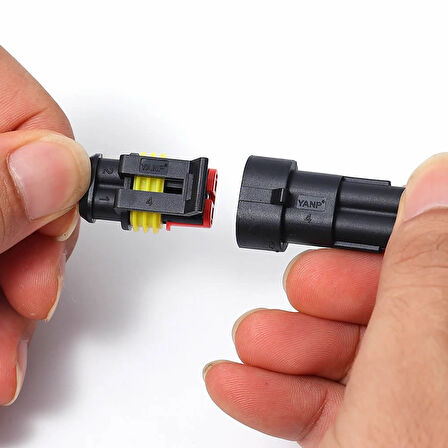 2 Pin Kablolu Su Geçirmez Konnektör Çift IP65 200mm Kilitli Erkek Dişi Kolay Bağlantı Soketi