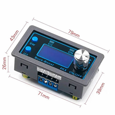 ZK-4KX Voltaj Akım Ayarlı Güç Kaynağı Voltmetre ve Ampermetre Göstergeli 5-30V 4A Voltaj Düşürücü 